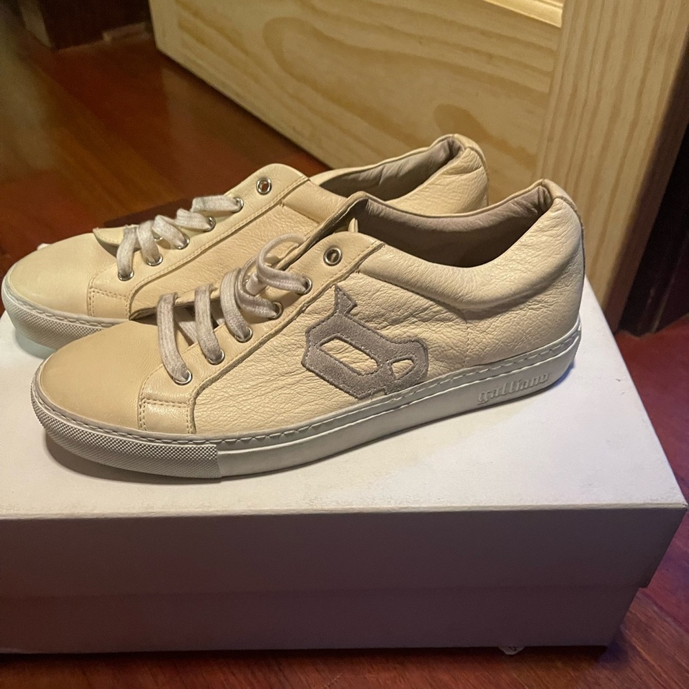 John Galliano Beige Leather Sneaker